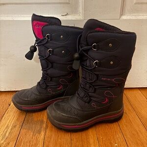Geox Black and Pink Girls' Winter Boots